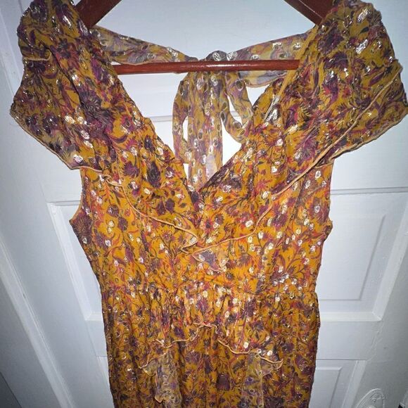 Marie Oliver NWTs Silk Blend Jayda Dress in Marigold Harvest Size 4 - Picture 5 of 13